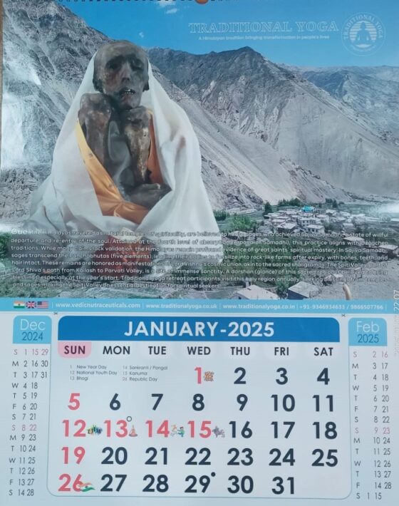 Traditional Yoga Calendar -2025